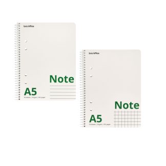 Kollegieblock A5, kraftigt omslag, linjerat/rutat