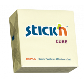 Notiskub 76x76mm 400 blad gul